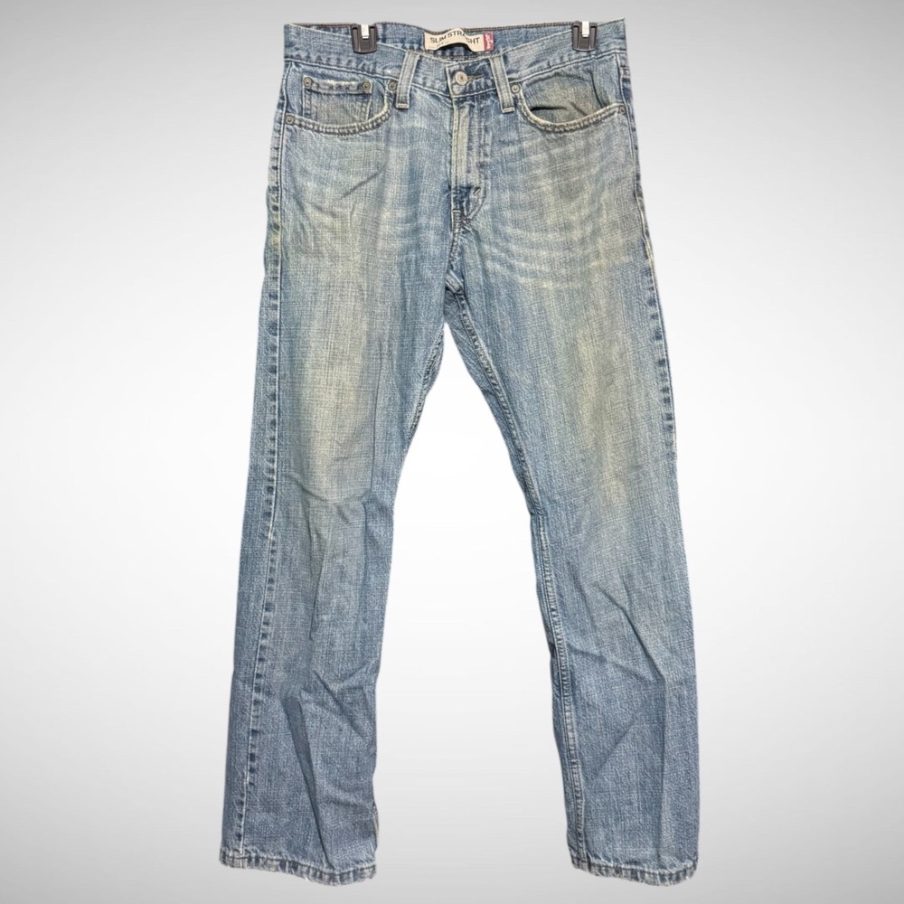 Levis 514 Jeans Mens 32 X 30 Solid Blue Denim Blue Tap Straight Pants